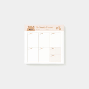 Minimalistisk enkel veckoplaneringskalender post-it block