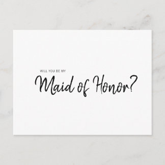 Minimalistisk Enkel Vill du vara min Brudtjänst Inbjudan Vykort