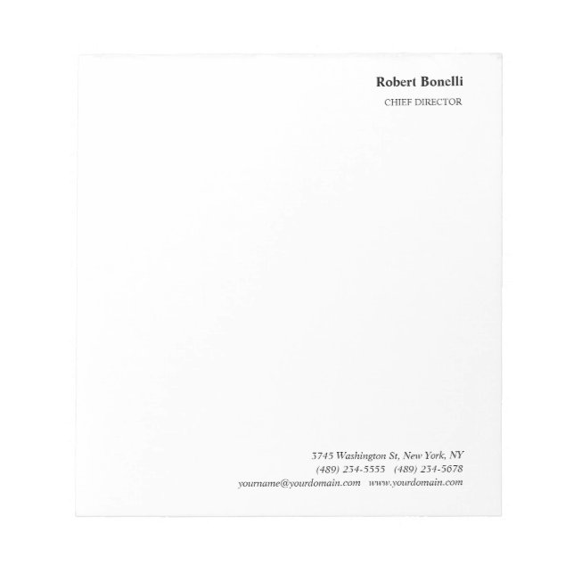 Minimalistisk Enkel Vit Modern Anteckningsblock (Framsida)