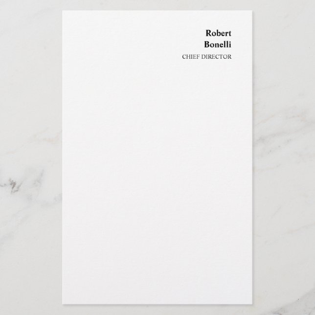 Minimalistisk Enkel Vit Modern Brevpapper (Framsida)