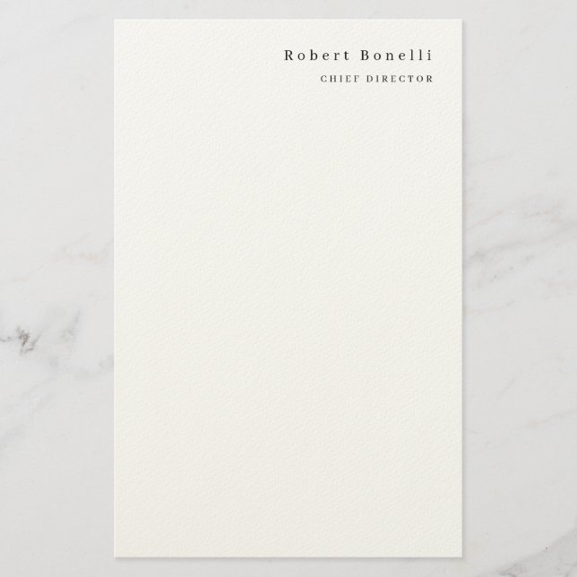Minimalistisk Enkel Vit Modern  Brevpapper (Framsida)