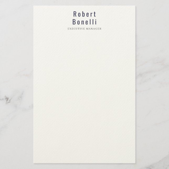 Minimalistisk Enkel Vit Modern Professionell Brevpapper (Framsida)