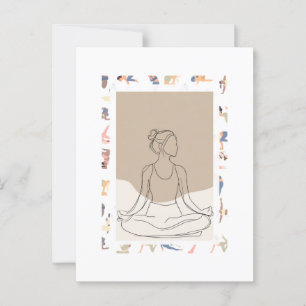 Minimalistisk enradig Woman Portrai Vykort