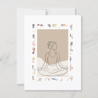 Minimalistisk enradig Woman Portrai Vykort
