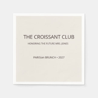 Minimalistisk Espresso Brun Croissant Club Brunch Pappersservett