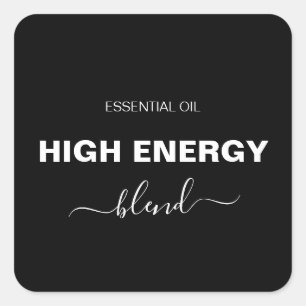 Minimalistisk Essential Oil Blend Black Roller Fla Fyrkantigt Klistermärke