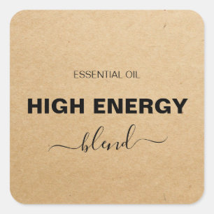 Minimalistisk Essential Oil Blend Kraft Roller Fla Fyrkantigt Klistermärke
