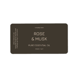 Minimalistisk essentiell oljeetikett/dropper flask adressetikett