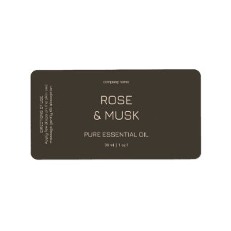 Minimalistisk essentiell oljeetikett/dropper flask adressetikett
