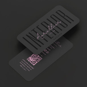 Minimalistisk estetisk designare Rosa svart interi Visitkort