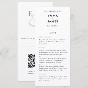 Minimalistisk et-tecken-hälsning QR-kod Elegan Meny