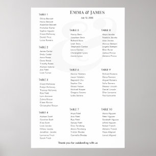 Minimalistisk et-tecken-hjälte Bröllop Placering Poster