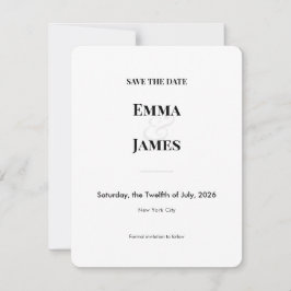 Minimalistisk et-tecken Save the Date | Bröllopsko Spara Datumet