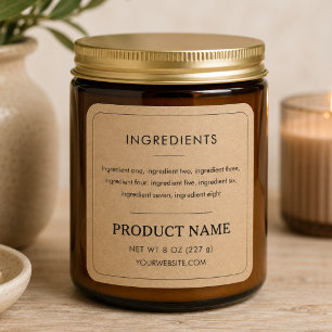 Minimalistisk Etikett för Produkt med Ingredienser