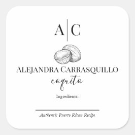 Minimalistisk etikett för svart och vit påse Flask