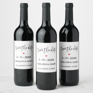 Minimalistisk etikett för vin 'Save the date'