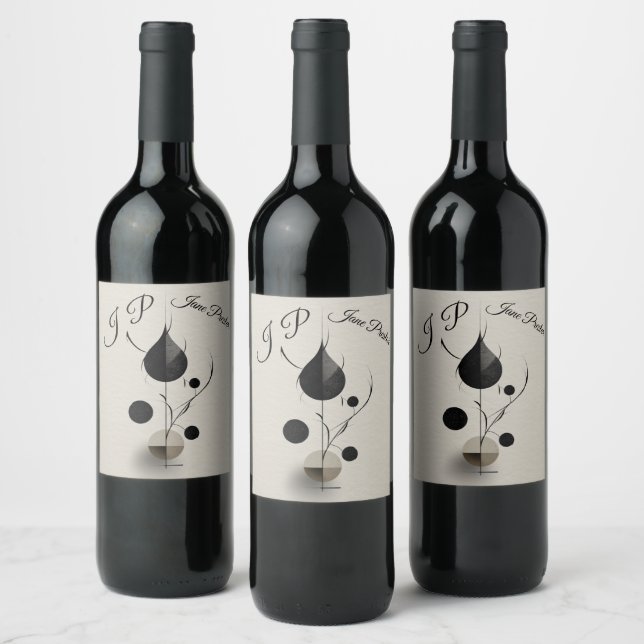 🥂 Minimalistisk etikett för vinflaska 🖤🍷 (Flaskor)