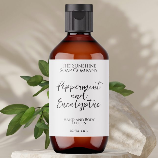 Minimalistisk etikett för vit kosmetika Flaska ell Fraktsedel (Skapare uppladdad)