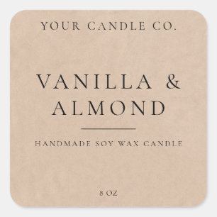 Minimalistisk etikett på Rustic Kraft Candle