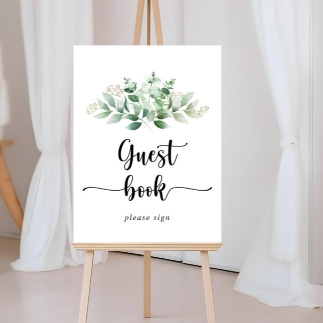 Minimalistisk Eucalyptus Guest Bok-skylt Poster (Skapare uppladdad)