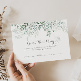 Minimalistisk eukalyptus anger hur många spelkort visitkort