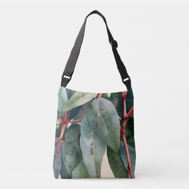 Minimalistisk eukalyptus botaniska konst axelväska (Framsida)