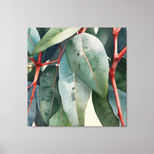 Minimalistisk eukalyptus botaniska konst canvastryck