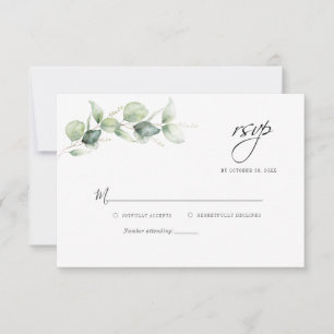 Minimalistisk eukalyptus Greenery Foliage Bröllop OSA Kort