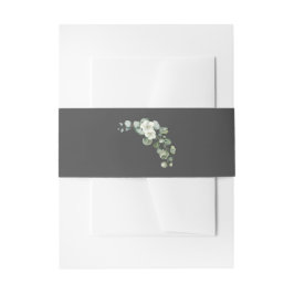 Minimalistisk eukalyptus Löv Flower Bröllop Grått Band För Inbjudningskort