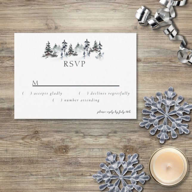 Minimalistisk Evergreen Mountain Grönt Slate Blue OSA Kort (Skapare uppladdad)