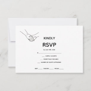 Minimalistisk Evig Band Linje Konst Bröllop RSVP-k OSA Kort