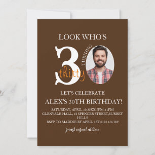 Minimalistisk evite Birthday 30th, Manar Digital 3 Inbjudningar
