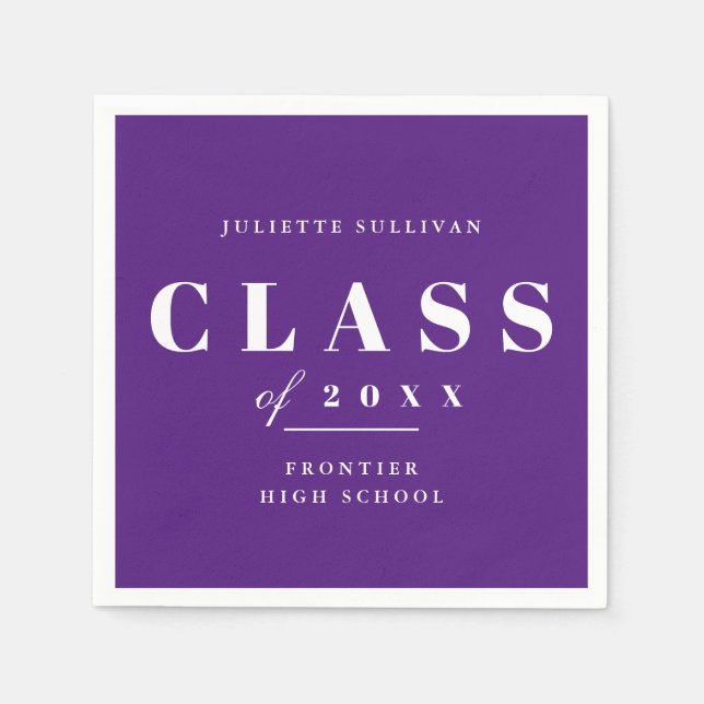 Minimalistisk Examenfest Pappersservett (Framsidan)