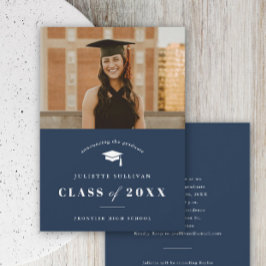 Minimalistisk examensfest med foto inbjudningar