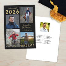 Minimalistisk examensfirande 5 bilder kollage manu