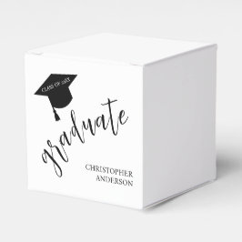 Minimalistisk examenshatt svart & vit examen presentaskar