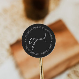 Minimalistisk examensinbjudan-klistermärke etikett