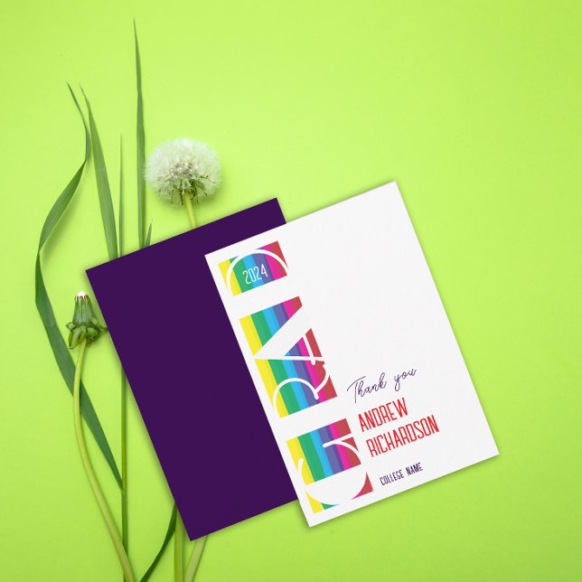 Minimalistisk examensrandmönster tack kort (Skapare uppladdad)