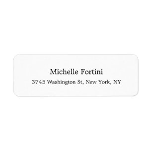 Minimalistisk Exklusiv med normal vit Elegant Returadress Etikett