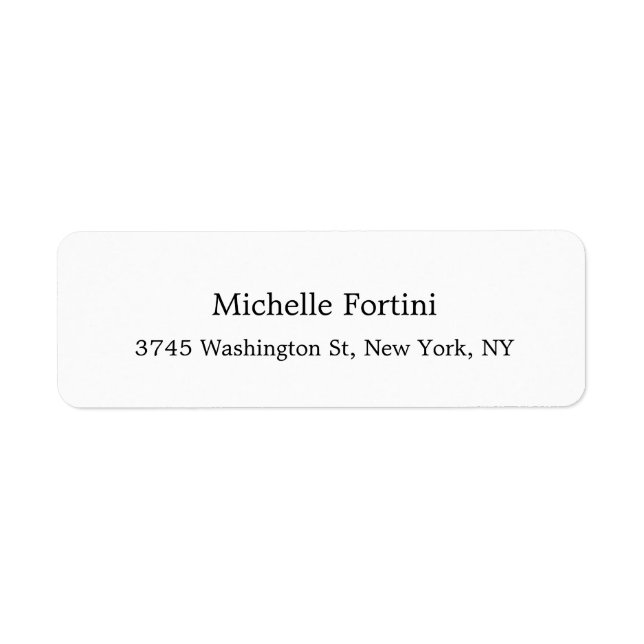 Minimalistisk Exklusiv med normal vit Elegant Returadress Etikett (Framsidan)