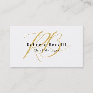 Minimalistisk Exklusiv Modern Guld Färg Monogram Visitkort