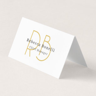 Minimalistisk exklusiv modern guld färg monogram visitkort