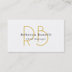 Minimalistisk exklusiv modern monogram i guld visitkort