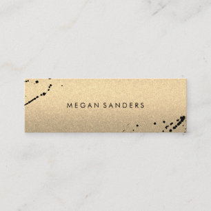 Minimalistisk Expressiv / Glamour (Guld/Grå) Mini Visitkort