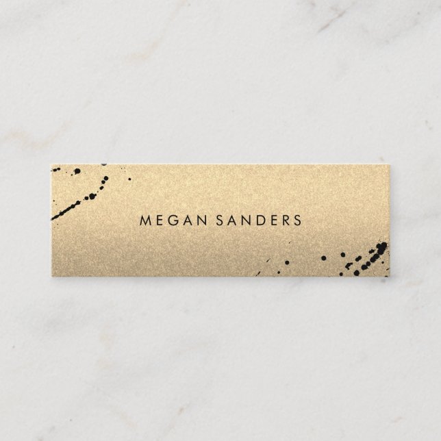 Minimalistisk Expressiv / Glamour (Guld/Grå) Mini Visitkort (Framsida)