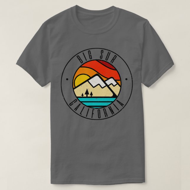 Minimalistisk extern Big Sur California CA T Shirt (Design framsida)