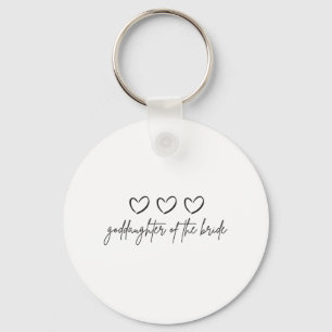Minimalistisk fadder för bruden matchande bröllop nyckelring