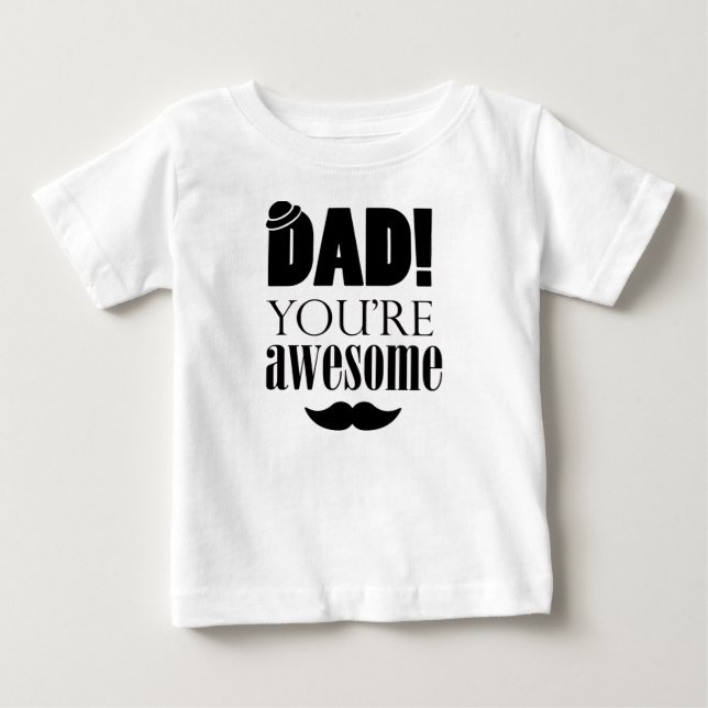 Minimalistisk fadersdags typografisk grafik! t shirt (Framsida)