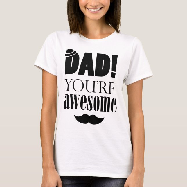 Minimalistisk fadersdags typografisk grafik! t shirt (Framsida)
