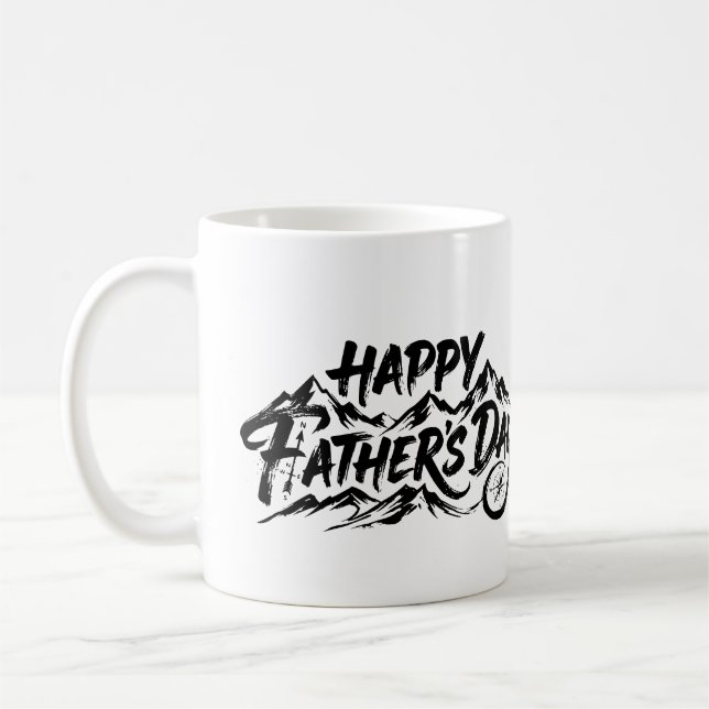 Minimalistisk Fadersdagsmugg med Bergskam Kaffemugg (Vänster)